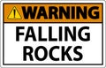 Warning Sign, Falling Rocks Royalty Free Stock Photo