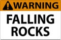 Warning Sign, Falling Rocks Royalty Free Stock Photo