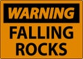 Warning Sign, Falling Rocks Royalty Free Stock Photo