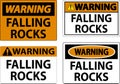 Warning Sign, Falling Rocks Royalty Free Stock Photo
