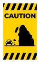 Warning Sign Falling rocks, snow or ice ahead Royalty Free Stock Photo