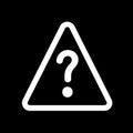 Warning sign featuring a question mark indicating uncertainty or caution in a safe setting