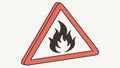 Warning Sign for Fire Hazard or Flammable Materials, vector design Generative AI Royalty Free Stock Photo