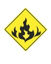 Warning sign for flammable compounds