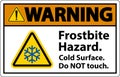 Warning Sign Frostbite Hazard, Do not Touch Cold Surface