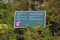 Warning Sign At The Grotto At Bruce Peninsula National Park Royalty Free Stock Photo