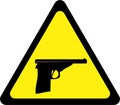 Warning sign with gun Royalty Free Stock Photo