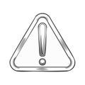Warning Sign Hand Drawn Exclamation Mark Icon Symbol Drawing Attention Alert Problem Risk Hazard Caution Warning Royalty Free Stock Photo