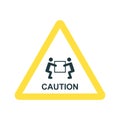 Warning sign, handling heavy loads, vector icon Royalty Free Stock Photo