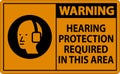 Warning Sign Hearing Protection Required In This Area