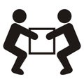 Warning sign, heavy load, vector icon