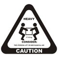 Warning sign, heavy load, vector icon Royalty Free Stock Photo