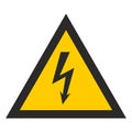 Warning sign high voltage yellow triangle