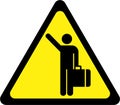 Warning sign with hitch-hiking