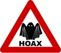 Warning sign with hoax