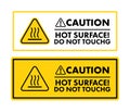 Warning sign Hot Surface, Do Not Touch. Vector stock illustration. Royalty Free Stock Photo