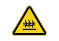 Warning sign for hot surface isolated on white background Royalty Free Stock Photo