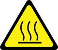 Warning sign with hot surface