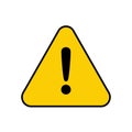 Warning Sign Icon: Exclamation Mark in Yellow Triangle for Caution and Hazard Royalty Free Stock Photo