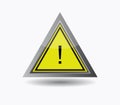 Warning sign icon illustrated in vector on white background Royalty Free Stock Photo