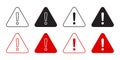 Warning sign icon set collection isolated on white background. Danger, caution symbol vector Royalty Free Stock Photo