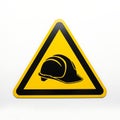 Warning sign indicating potential falling object hazard on construction site Royalty Free Stock Photo