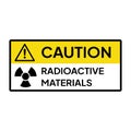 Warning sign for industrial. Caution for radioactive materials.
