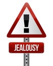 Warning sign with a jealousy