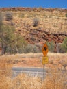 Warning sign for Kangaroo crossing at the Ormiston Gorge