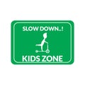 Warning sign for kids zone