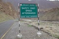Warning sign in Ladakh, India Royalty Free Stock Photo