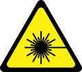 Warning sign with laser beam