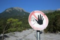 Warning Sign at Lechtal Alps Royalty Free Stock Photo