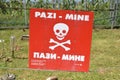 Warning Sign for Live Mines from Bosnian War