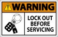 Warning Sign, Lock Out Before Servicing
