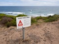 Warning sign at Moses Rock Beach, Western Australia