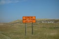 A warning sign for motorists in south Dakota Royalty Free Stock Photo