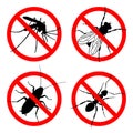 Signs prohibition insects Royalty Free Stock Photo