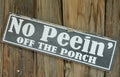 Warning sign, no peeing