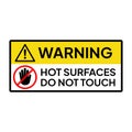 Warning sign not to touch because of the heat