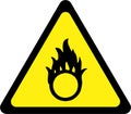 Warning sign with oxidising substances Royalty Free Stock Photo