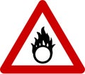 Warning sign with oxidising substances