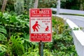 Warning sign pet waste, transmits disease