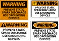 Warning Sign Prevent Static Spark Discharge Use Grounding Devices