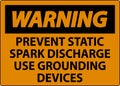 Warning Sign Prevent Static Spark Discharge Use Grounding Devices