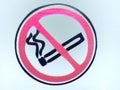 Warning sign are prohibited from smoking in the area