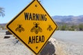 Warning Sign at public Toilet in Death Valley National Park Royalty Free Stock Photo