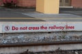 Do not cross the railway lines Royalty Free Stock Photo