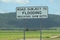 Warning Sign Road Subject To Flooding