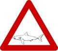 Warning sign with shark